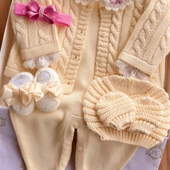 Saída Maternidade Tricot 4 Peças Tranças