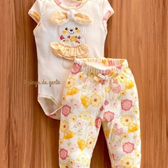 Conjunto Body Bordado Fofinho e Calça Coelhinha Tontom