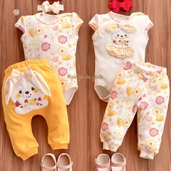 Conjunto Body Bordado Fofinho e Calça Coelhinha Tontom