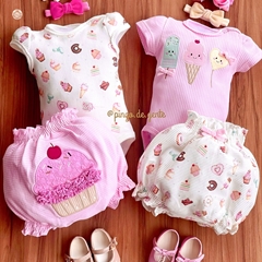 Conjunto Body e Tapa Fralda Bordado Fofinho Dolci