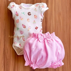 Conjunto Body e Tapa Fralda Bordado Fofinho Dolci