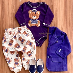 Conjunto Body e Calça Bordado Fofinho Ursinho Pollo