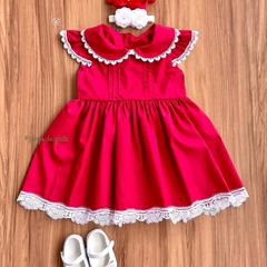 Vestido Algodão com Bordado Guipir Nina