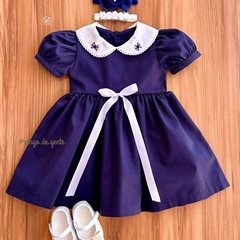 Vestido Algodão com Golinha Bordada Aurora