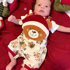 Romper Algodão Bordado Ursinho Snow