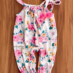 Macacão Algodão Alcinhas Floral Fiorella