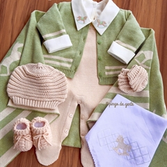 Saída Maternidade Tricot 4 Peças Cavalinho