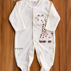 Macacão Algodão Bordado Girafinha Bally
