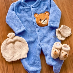 Macacão Pelúcia Bordado Ursinho Ben