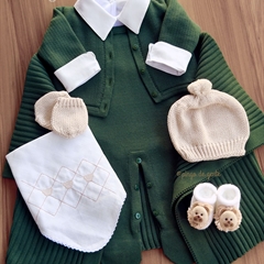 Saída Maternidade Tricot 4 Peças Colméia