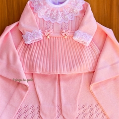 Saída Maternidade Tricot Bordada 4 Peças Amorinha